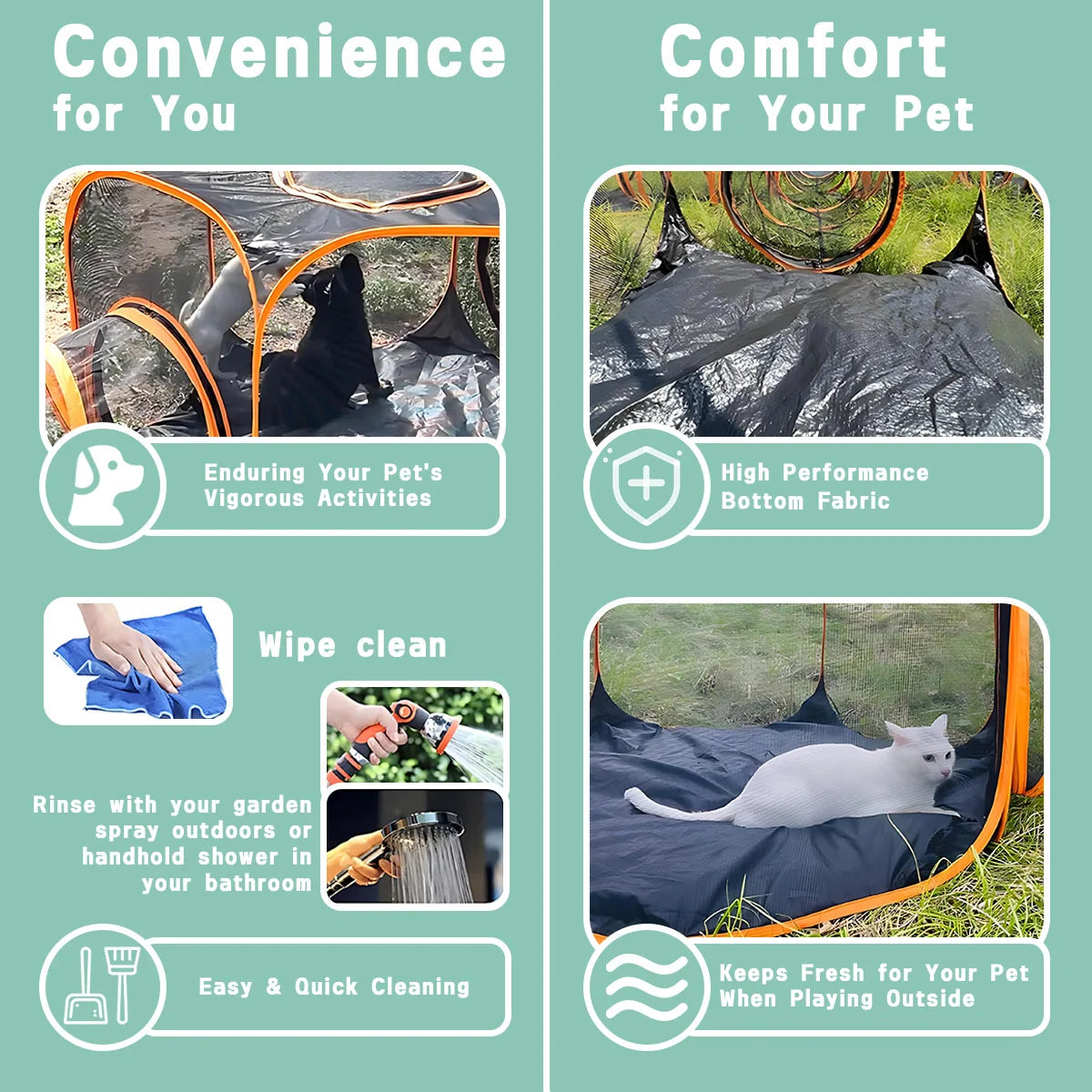 Large Portable Folding Pet Tent Play Area Set with Tunnel for Cats And Dogs Outdoor Foldable Pet House with Carry Bag