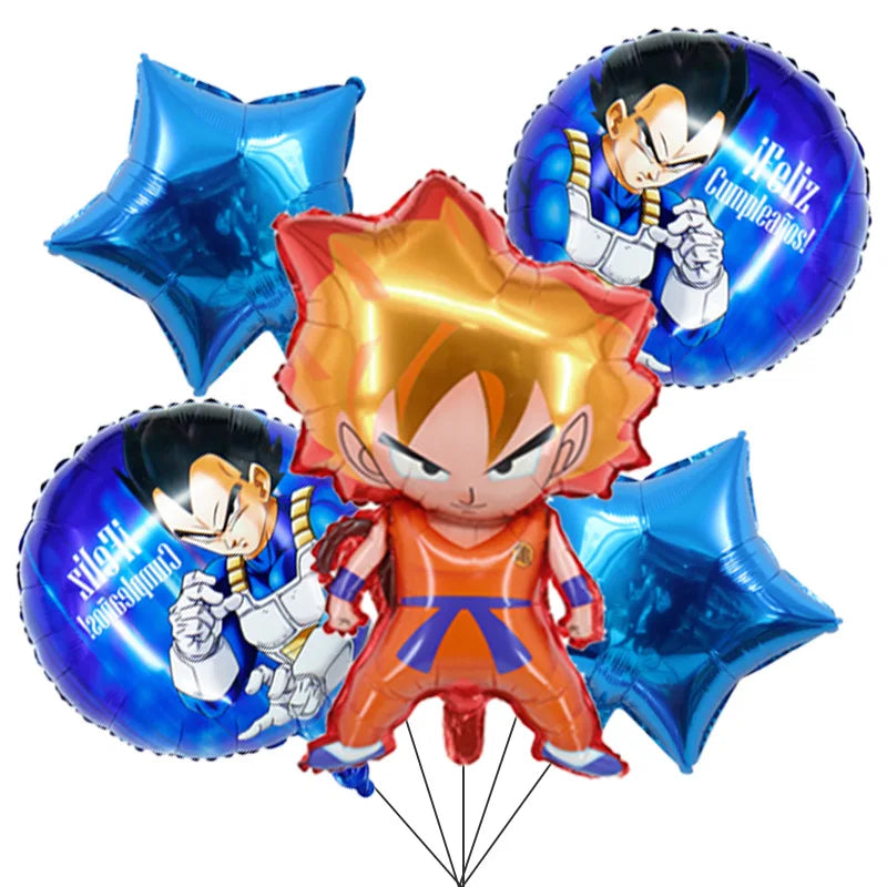 Anime Saiyan Goku Aluminum Foil Balloon Pack Dragon Cartoon Themed Kids Birthday Party Decor Supplies