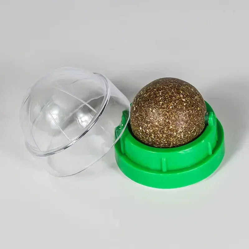 Cat Toy Catnip Cat Wall Stick-on Ball Toy Scratchers Treats Healthy Natural Removes Balls to Promote Digestion Cat Grass Snack
