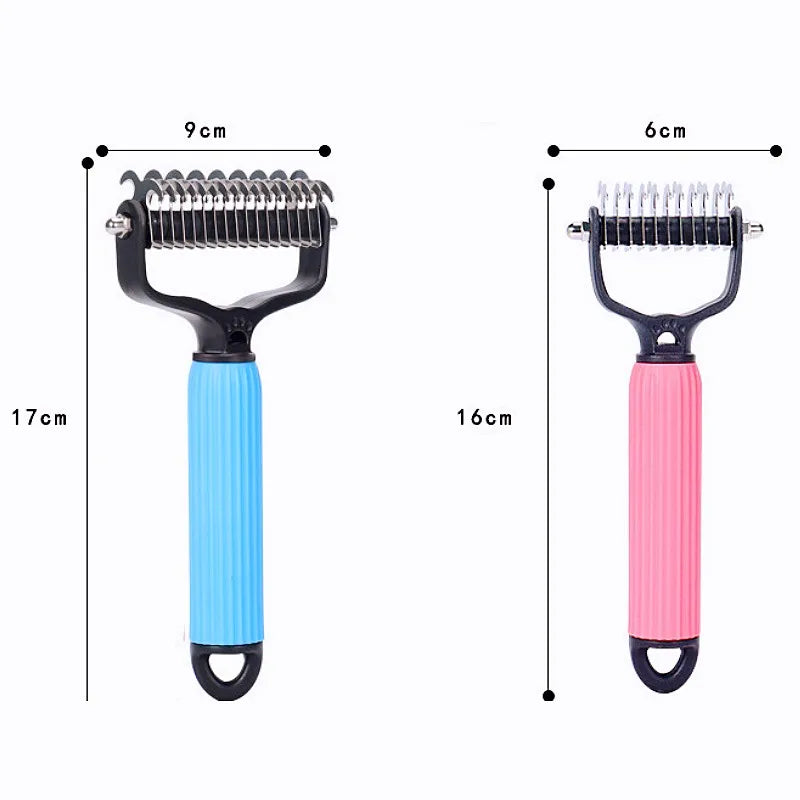 Dog Comb Knife Dogs Combs Double-sided Pet Hair Remover Stainless Steel Dog Brush for Hair Knot Cleaning Dogs Brush Pet Products