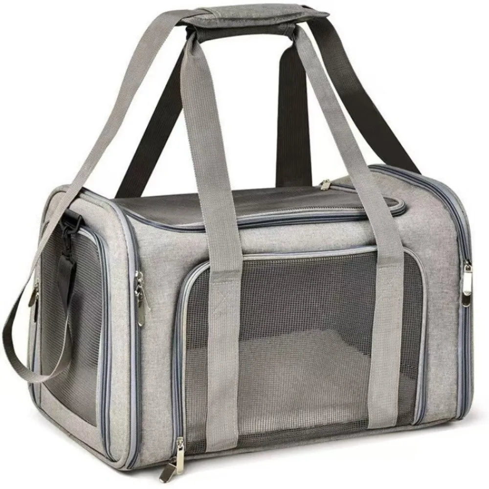 Portable Breathable Dog and Cat Carrying Bag - Soft Side-Back Bag - Pet Backpack - Pet Travel Bag - Travel and Play Pet Handbag