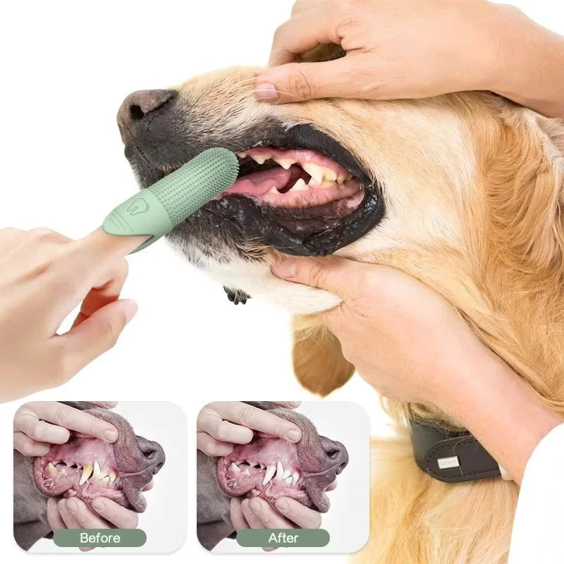 2/5Pcs Pet Soft Silicone Cleaning Toothbrush  Nail Brush Finger Brush Cat Dog Tooth Brush Dog Teeth Cleaning Tool Pet Products