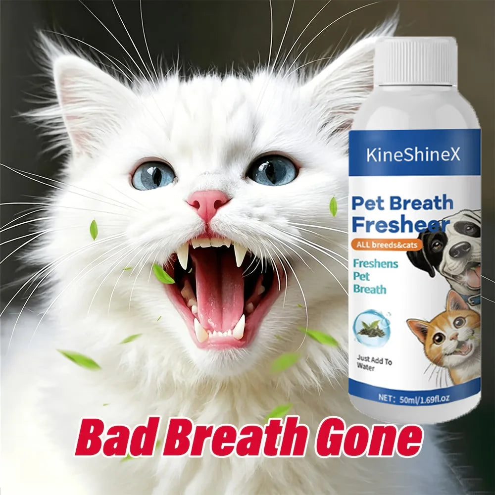 Pet Breath Freshener | Mild Formula for Cleaning Pet Oral Hygiene and Teeth Plaque | Universally Suitable Pet Care Product, 50ml