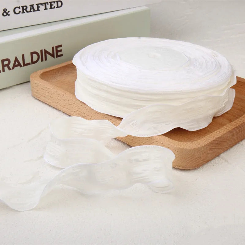 Cotton fabric plaid wavy edge lace barcode DIY headwear gift box clothing frame bow knot production material pet supplies ribbon