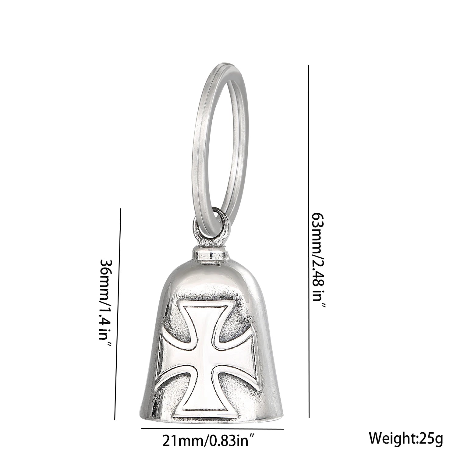 Motorcycle Guardian Bell Key Chain for Riders,Stainless Steel Biker Bells Accessories & Live To Ride for Luck
