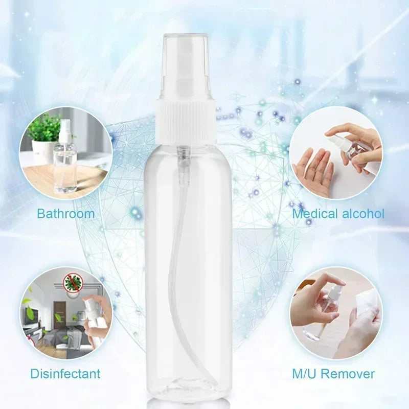 1PC Clear PET Plastic Portable Refillable Bottles Spray Bottle Empty Perfume Container Accessories 10ml 30ml 50ml 60ml 100ml NEW