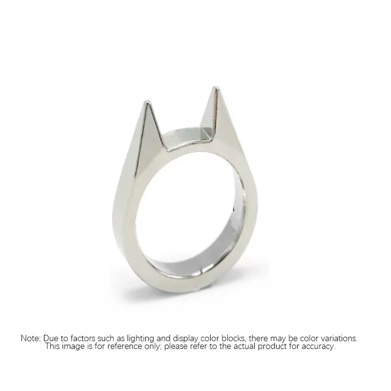 Women Men Cute Cat Ear Rings Self Defense Rings Metal Knuckle Window Breaker Escorts Attack Rings Unisex Jewelry Accessories