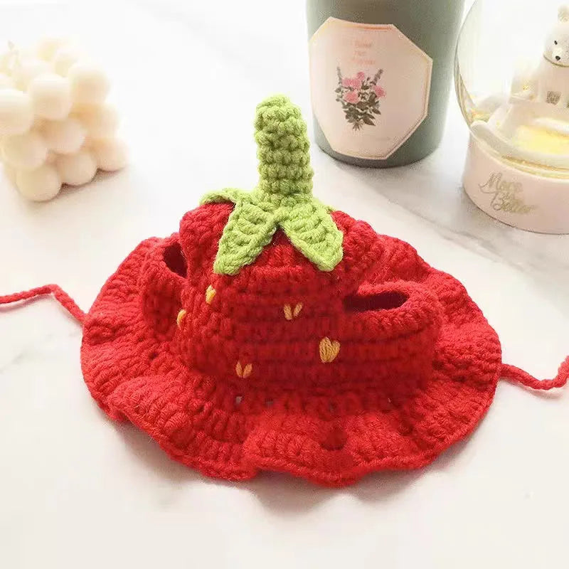 Cat Hat Elastic Cute Refined Pet Hat Puppy Kittens Knitted Hat Party Photo Shoot Props Decoration Cat Accessories