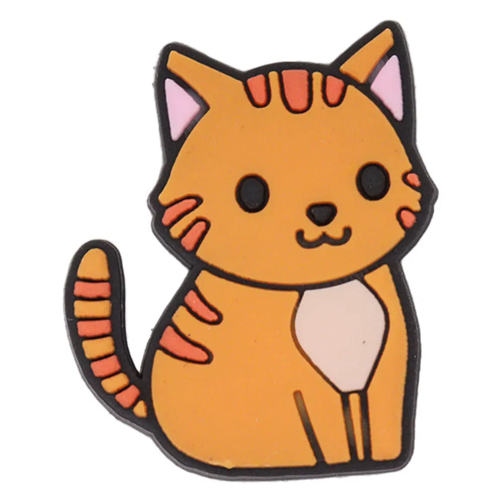 1-17PCS PVC Kawaii Animal Cat Mom Sandal Shoe Decoration Buckle Charms Fit Wristbands Hole Slipper Accessories Kid Xmas Gift
