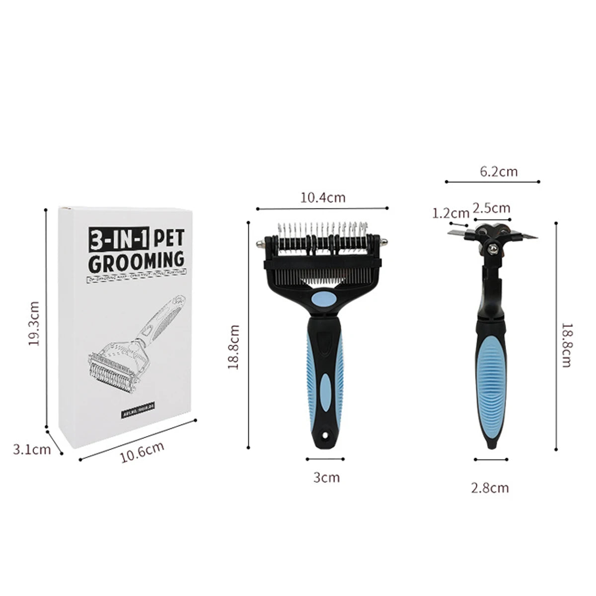 3-in-1 Pet Grooming Brush Hairy Dog Combing the Hair Remover Removal Comb Long-haired Short Supplies Canine Hairdressing Brushes
