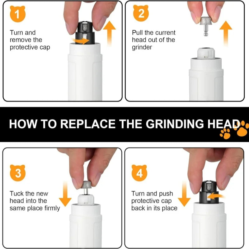 Dog Nail Grinder Head Wheel Replacement Trimmer Electric Clipper Pet Paws Grooming Pet Nail Grinder Head Accessories Tools