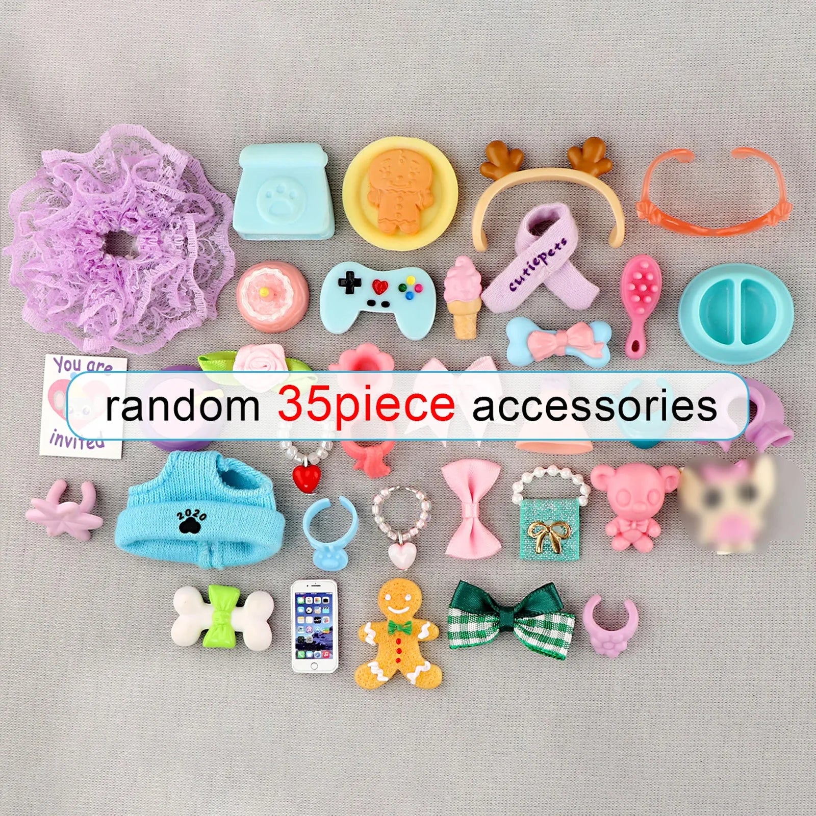 35 pcs Mini Pet Shop Rare Random Pack Random Accessories Suitable for Dachhund Collie Shortahir Cat Great Dane for LPS