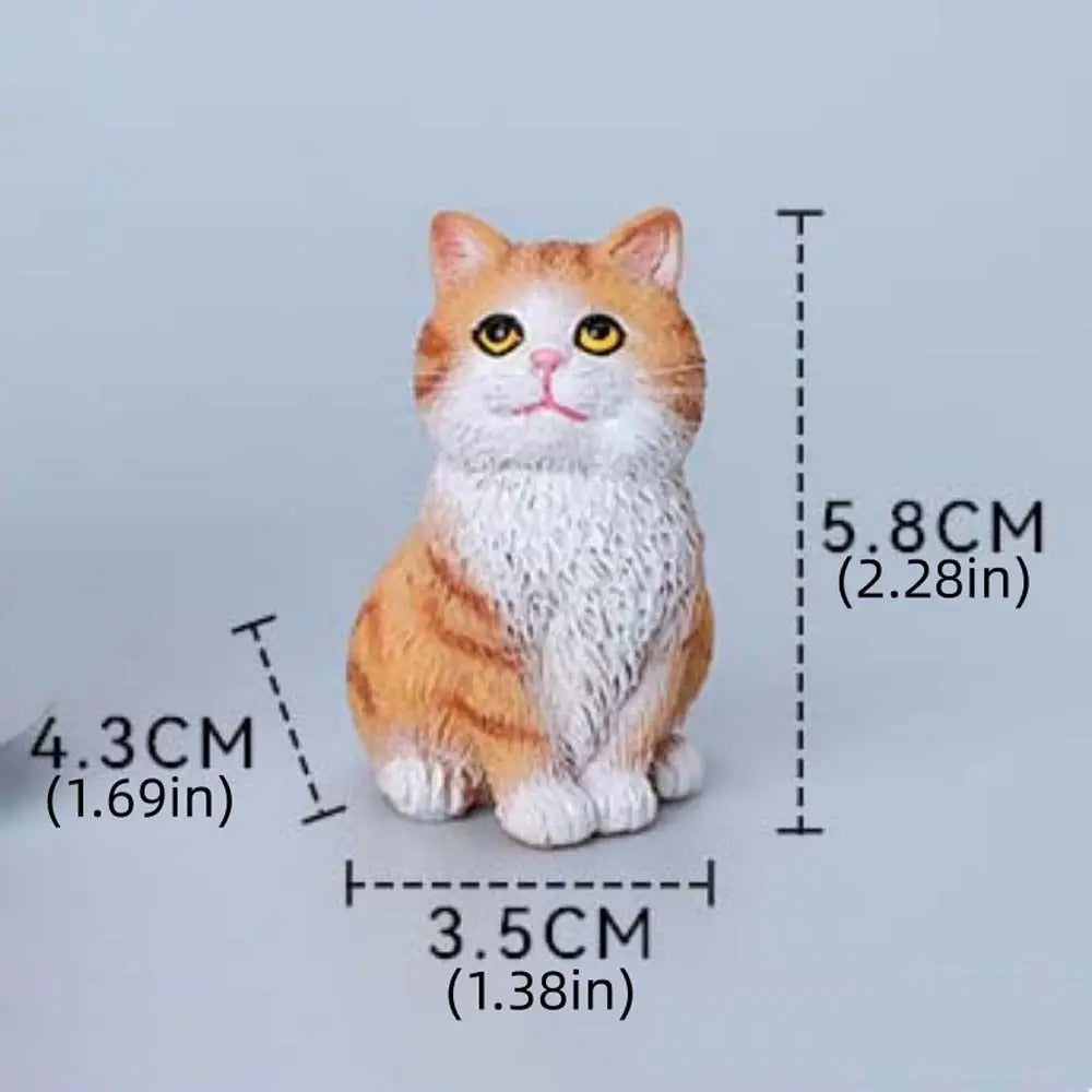 Children Gift Sitting Cat Ornament Simulation Cartoon Cat Pet Model Kitten Model Resin Cat Decoration Car Interior Decoration
