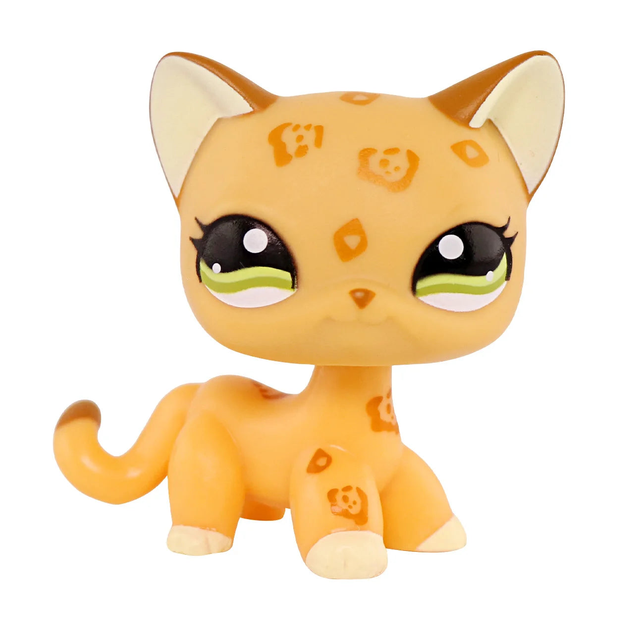 LPS Mini Pet Shop Pet Bobble Head Toy Rare Yellow Short Hair Cat Collectible Gift for Child Cute Animal Toys