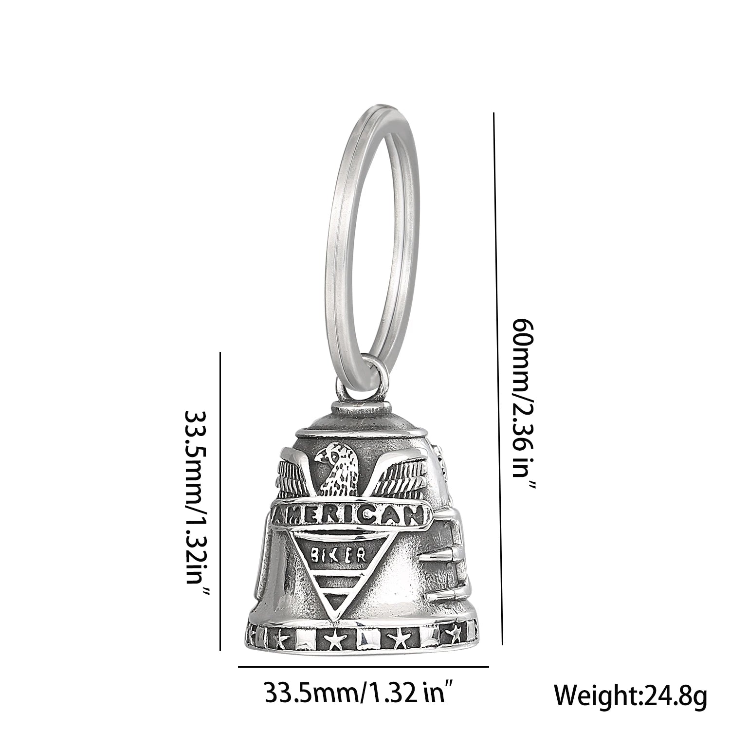 Motorcycle Guardian Bell Key Chain for Riders,Stainless Steel Biker Bells Accessories & Live To Ride for Luck
