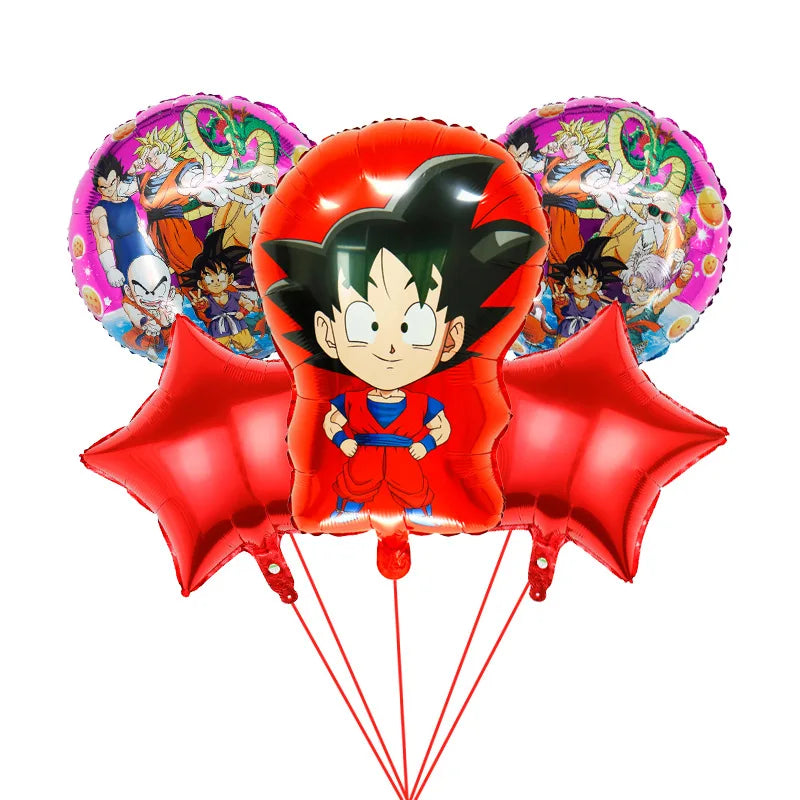 Anime Saiyan Goku Aluminum Foil Balloon Pack Dragon Cartoon Themed Kids Birthday Party Decor Supplies