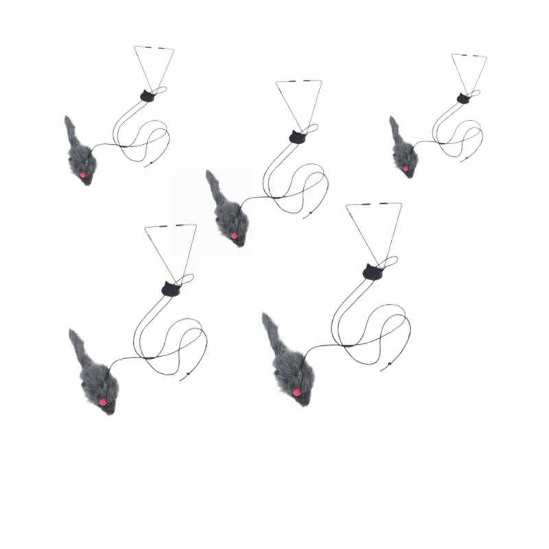 Interactive Door Hanging Cat Toy with Black Mouse Teaser - Entertain and Exercise Your Cat Toy for Indoor Cats Play Supplies