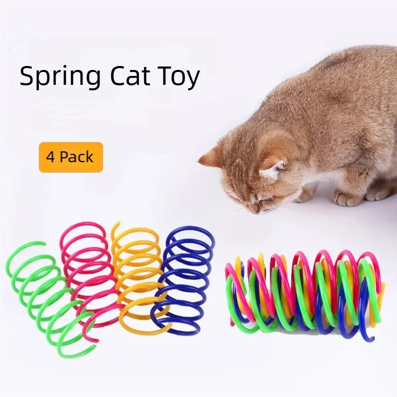 Colorful Spiral Coil Cat Spring Toy  Durable Pet Cat Interactive Toys Anti Bite Kitten Play Chew Entertainment Pet Supplies