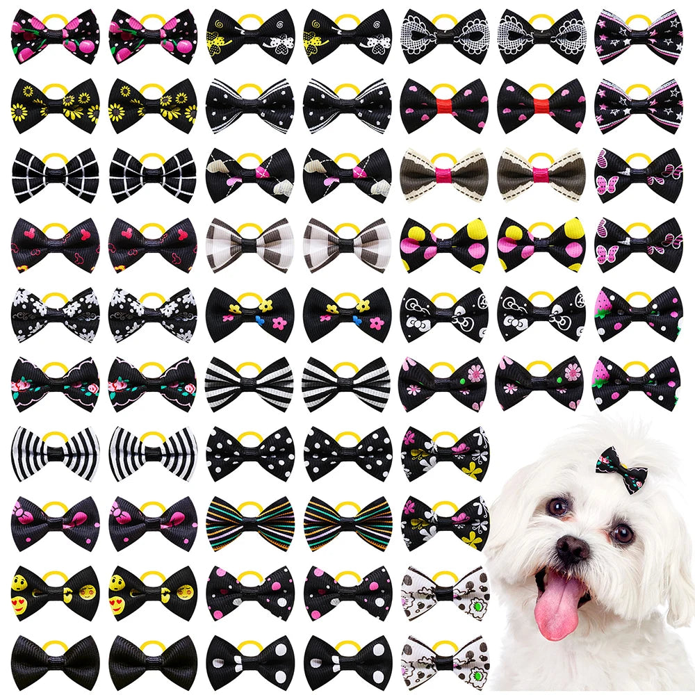 30PCS Small Dog Bows Pet Dog Hair Accessories Rubber Bands Small Dog Cat Hair Bows For Dogs Cats Grooming Products