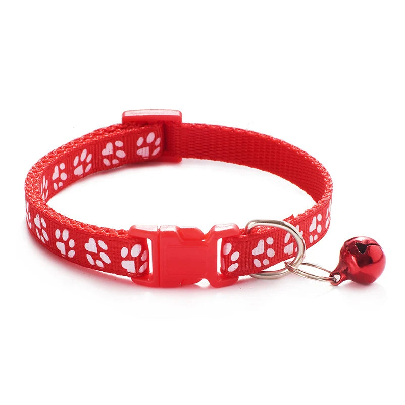 New hot pet for cat bell collar dog print cat collar multi-color optional necklace ring cat rope collar pet supplies