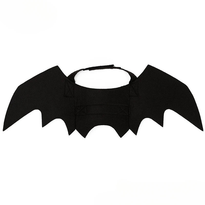 Halloween Cat Bat Wings Costume, Adjustable Black Felt Pet Cosplay Harness Dress Up Accessory for Kitten