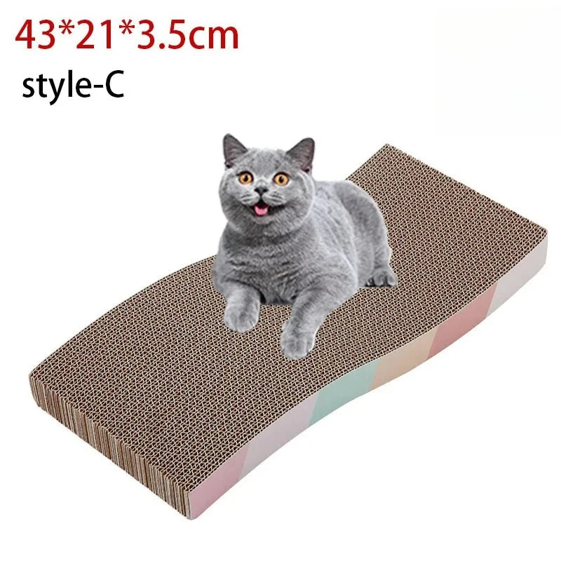 Durable Wear-resistant Multi-shaped Corrugated Cardboard Cat Scratcher Board Indoor Cat Grinding Claw Interactive Play Toy