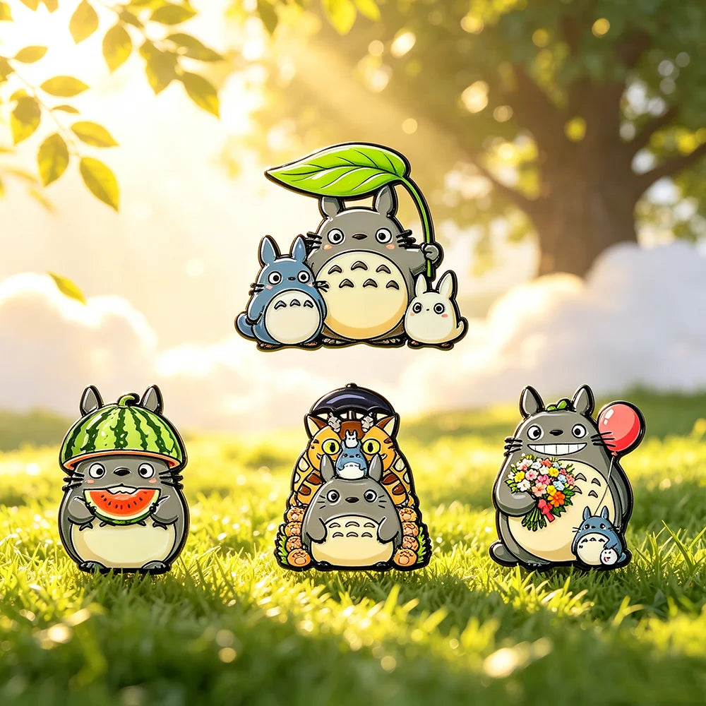 4pcs Anime Cat Enamel Pin Set Cute Cartoon Manga Brooches for Backpack Hat Lapel Cosplay Jewelry Gift for Fans