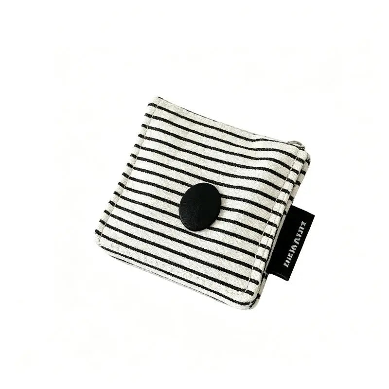 ^Earphone Decoration Accessories Handmade Fabric Cute Wave Dot Earphone Storage Bag Data Cable Organizer