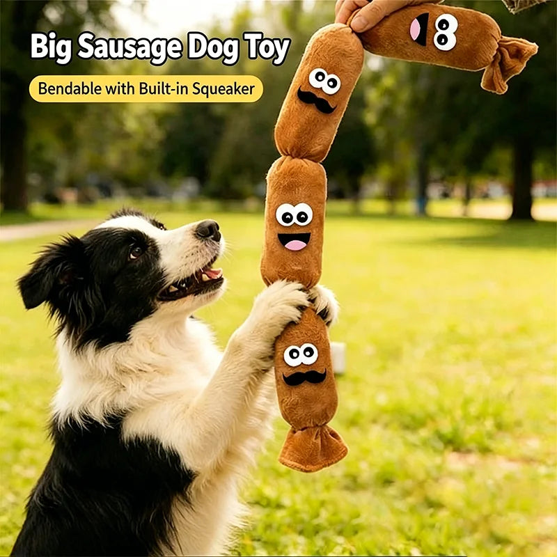 Funny Squeaky Dog Toy Bite Resistant Plush Chew Toy Interactive Teeth Cleaning Molar Toy For Puppy Dogs Self Play Entertainment