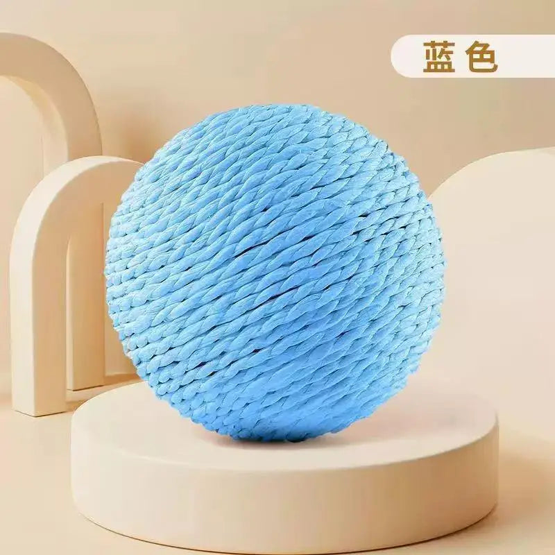 Interactive Sisal Cat Scratching Ball Toy For Kitten Teeth Cleaning Anti Bite Cat Ball Sounding Toy Pet Supplies