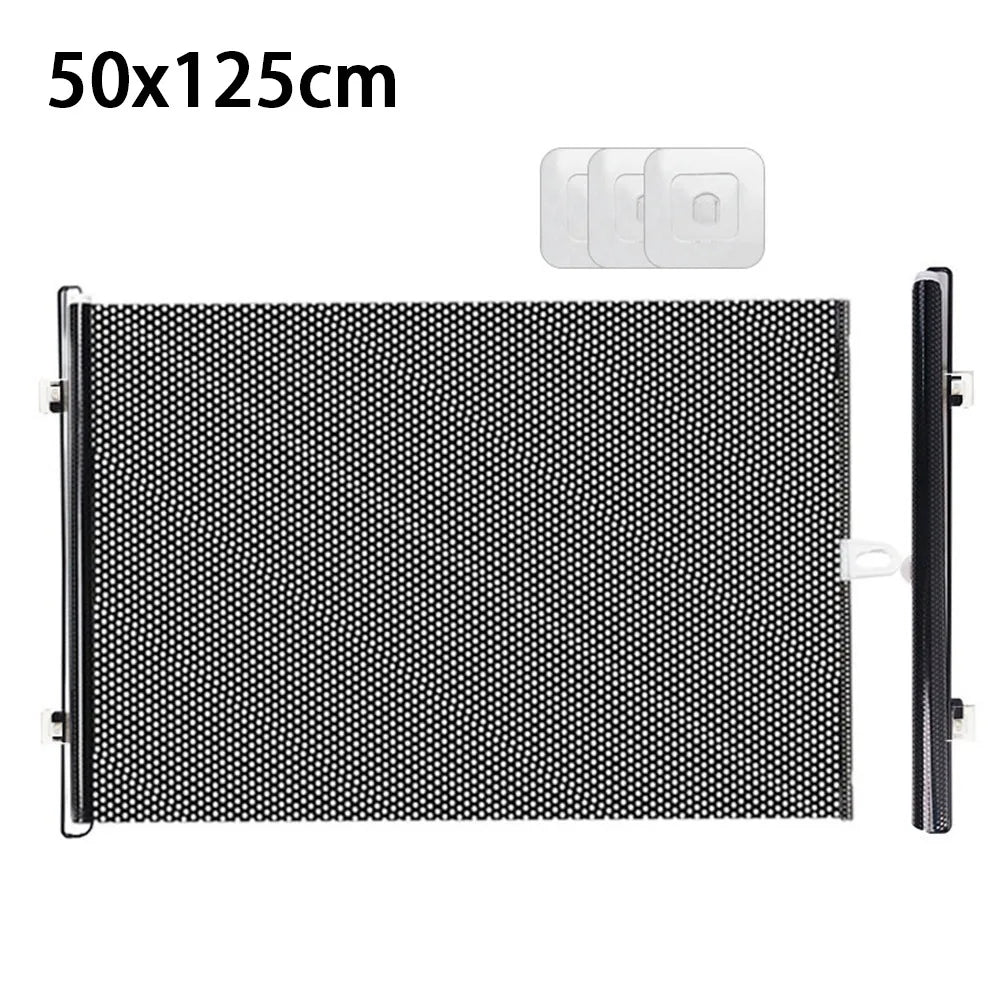 Retractable Pet Fence Barrier Folding with Universal Hooks Pet Safety Gate Easy Installation Baby Safe Guard Door Folding