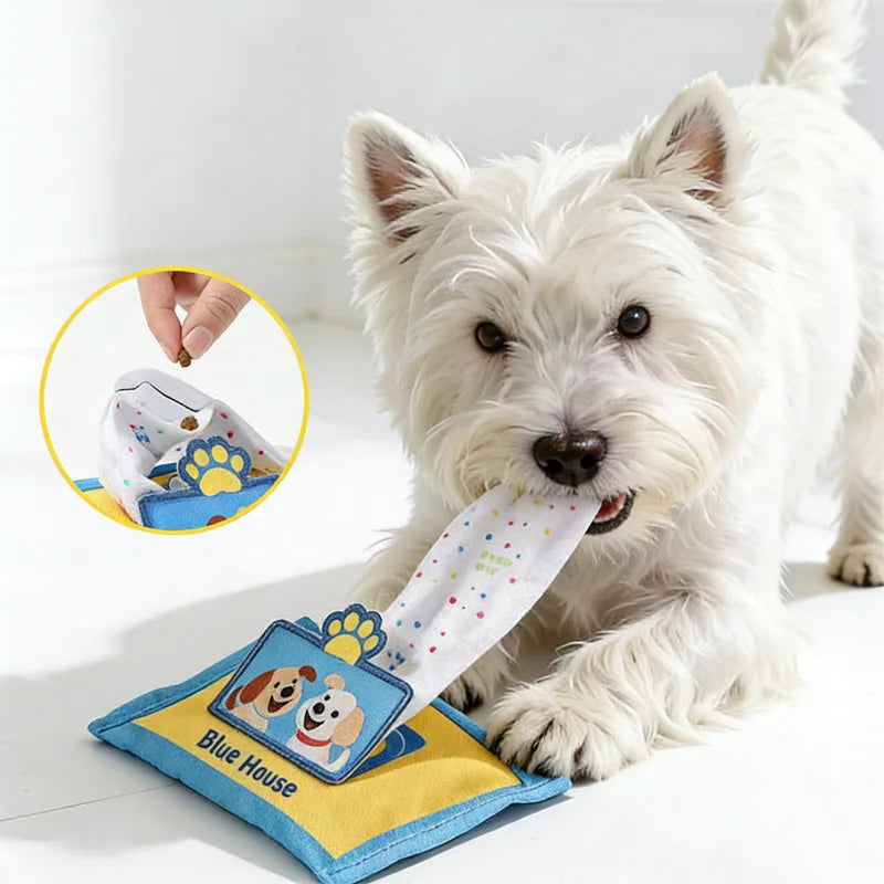 Dog Sniffing Chew Toy Tissue Box Shape Food Hiding Puzzle Bite Resistant Consume Energy Indoor Play For Medium Dogs