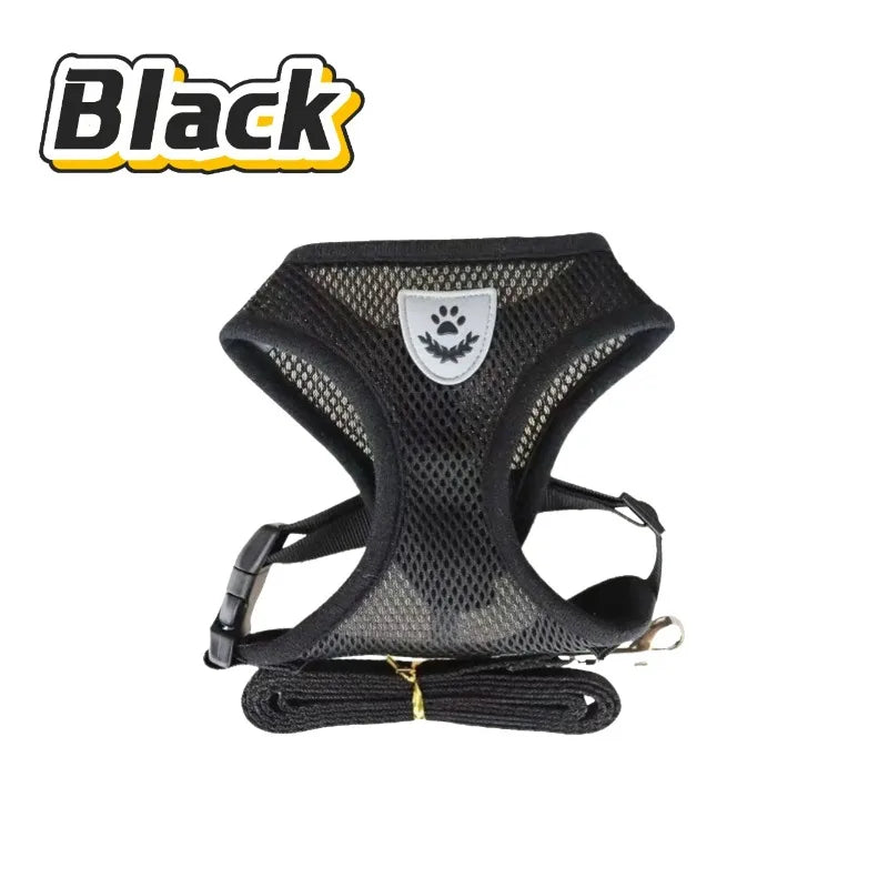 Cat Harness Vest Walking Lead Leash for Puppy Dogs Collar Polyester Adjustable Mesh Dog Harness for Small Medium Pet Accessories