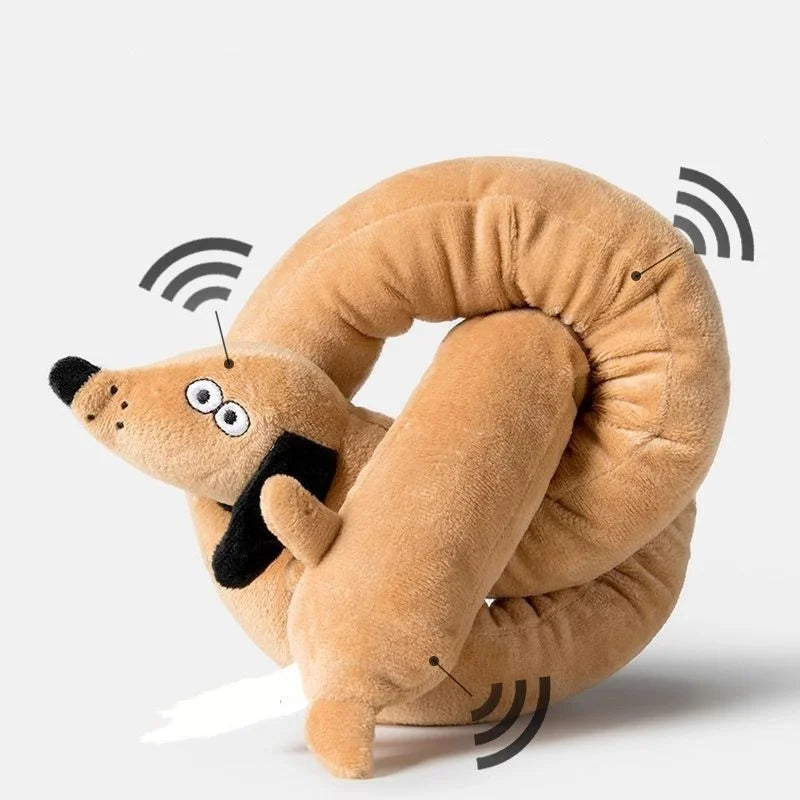 Squeaky Dachshund Plush Dog Toy Chew Resistant Long Sausage Puppy Toy Tug Toy Interactive Play Imitation Plush Pet Toy