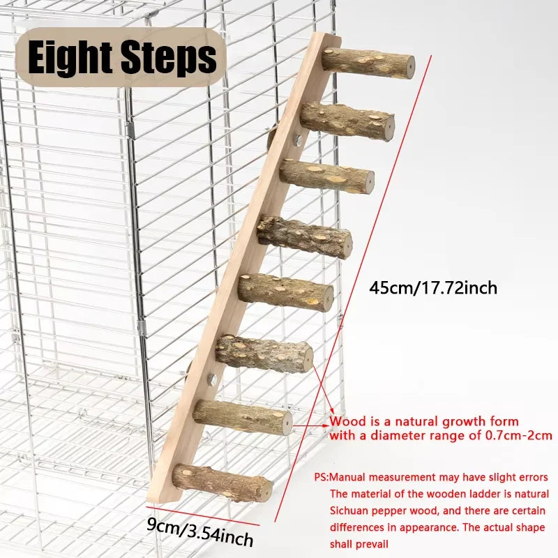 1PC Wood Ladder Pet Interactive Bird Parrot Toy Ladder for Hamster Cage Funny Grinding Stick Climbing Toy Bird Accessories