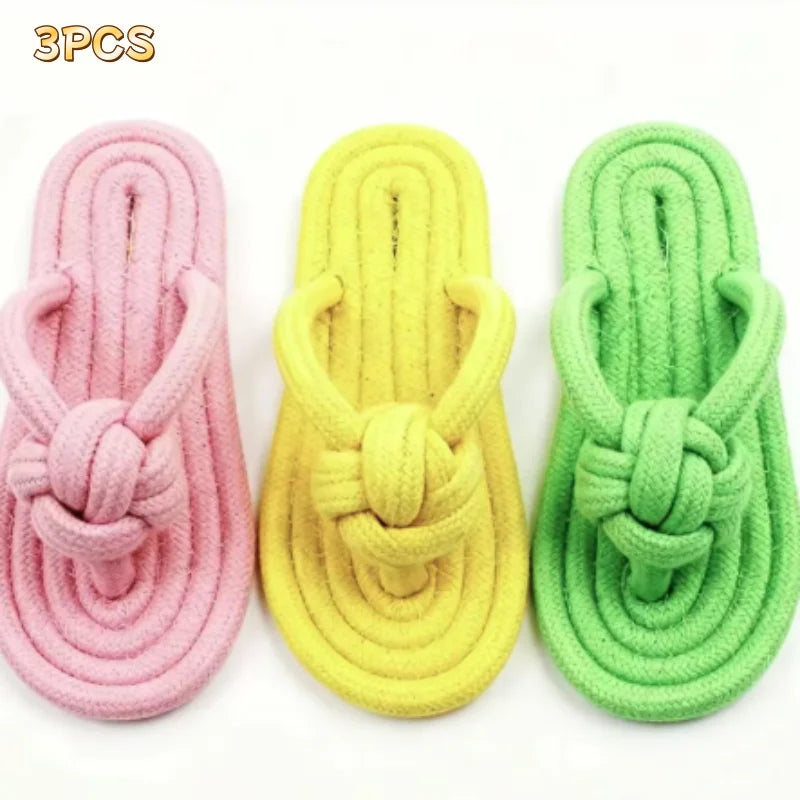 Interactive Pet Chewing Toy Cotton Slipper Rope for Small to Large Dogs Dental Health Molar Chew Toy Dog Accessory for Training