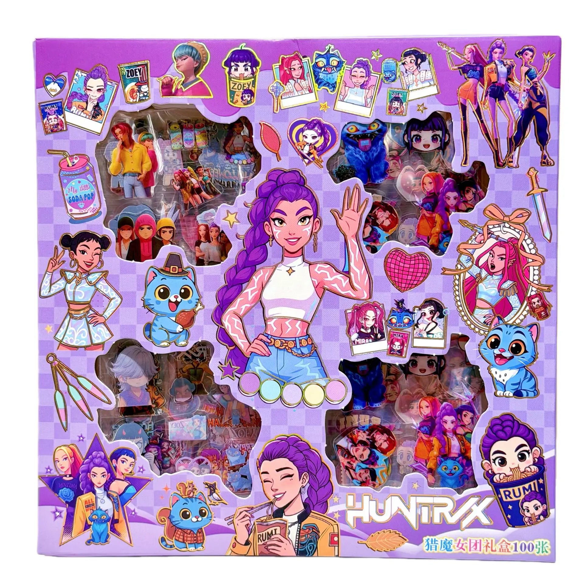 100pcs/set Cartoon Anime Stickers Rumi Mira Zoey Waterproof DIY Decorative Gifts for Guitar Notebook Luggage