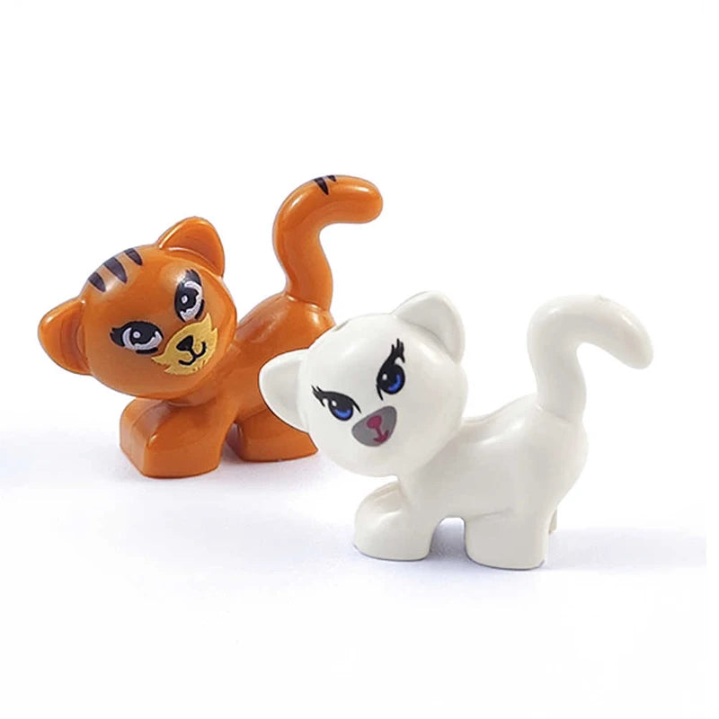 MOC Animal Scene Building Blocks Cats Dogs Sheep Pigs Chickens Eagle Parrots Dolphin Zoo Fram Accessories DIY Toys Bricks T14