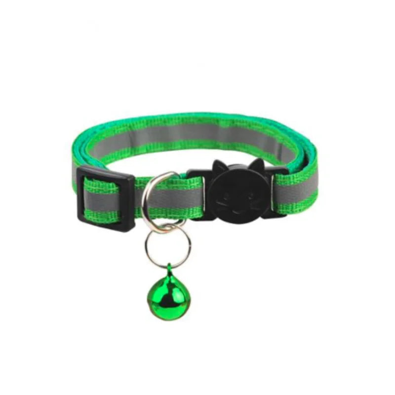 Reflective Breakaway Cat Collar Neck Ring Necklace Newborn Puppy Dog Collar Colorful Bell Collar for Cats Pet Kitten Products