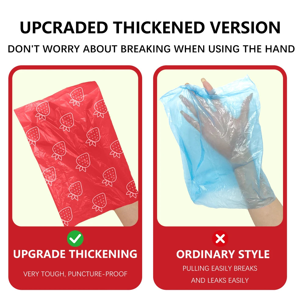 Photodegradable poop bags extra-Thick Tear-Resistant Strawberry-Scented Pet Waste Bags with Dispenser Gift Set