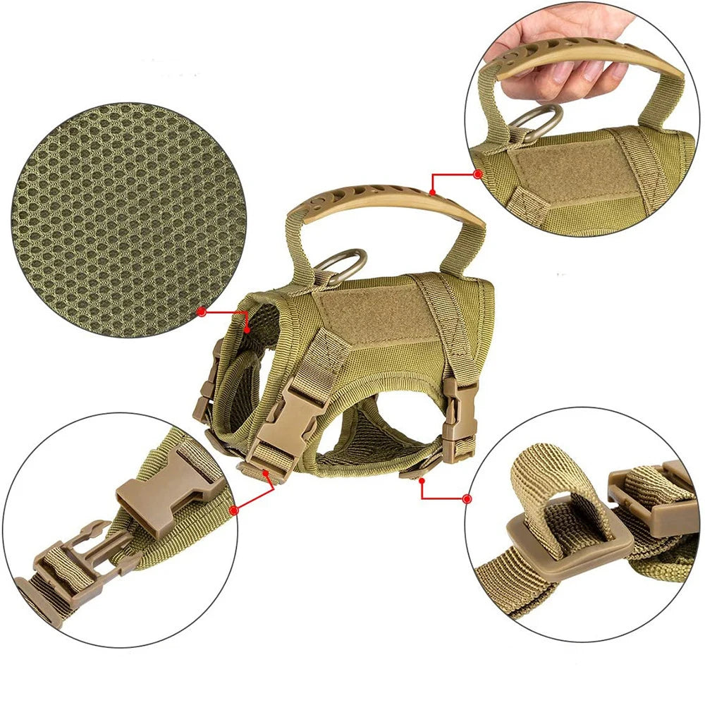 600D Cat Tactical Vest Pet Chest Strap Vest Type Puppy Cat Training Clothing Small Dog Vest