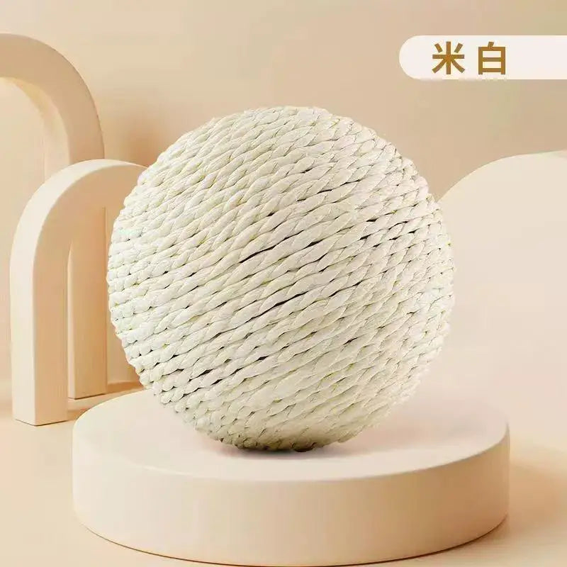 Interactive Sisal Cat Scratching Ball Toy For Kitten Teeth Cleaning Anti Bite Cat Ball Sounding Toy Pet Supplies