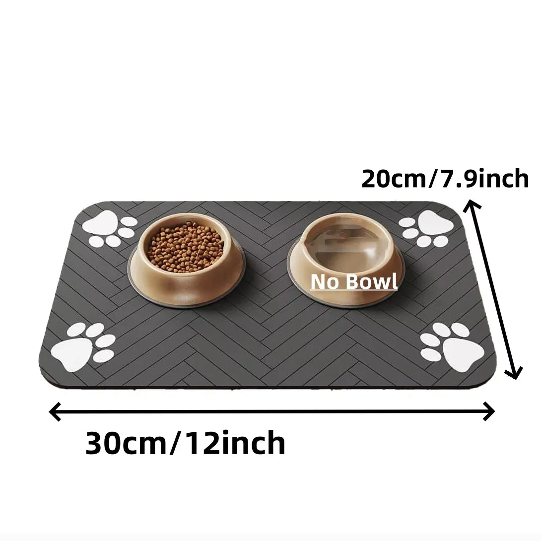 Little Kitten Dog bsorbent Pet Feeding Mat, Waterproof Placemat for Dog & Cat Food & Water Bowls, Quick-Dry Rubber Backing