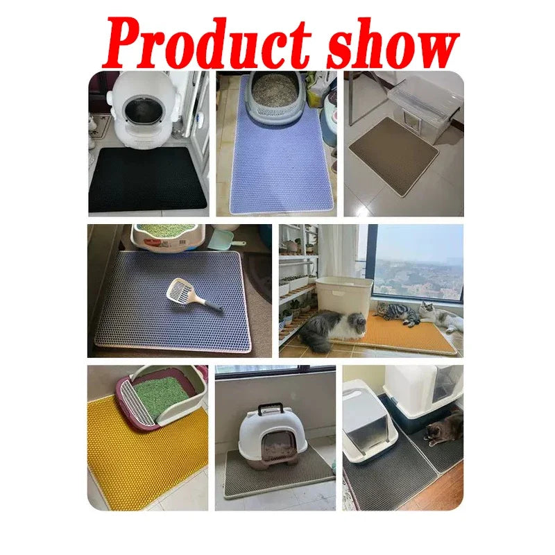 Cat Litter Mat Heavy Duty Waterproof 2 Layer Non Slip Washable Pet Floor Protector Litter Box Sand Stopper Pet Product