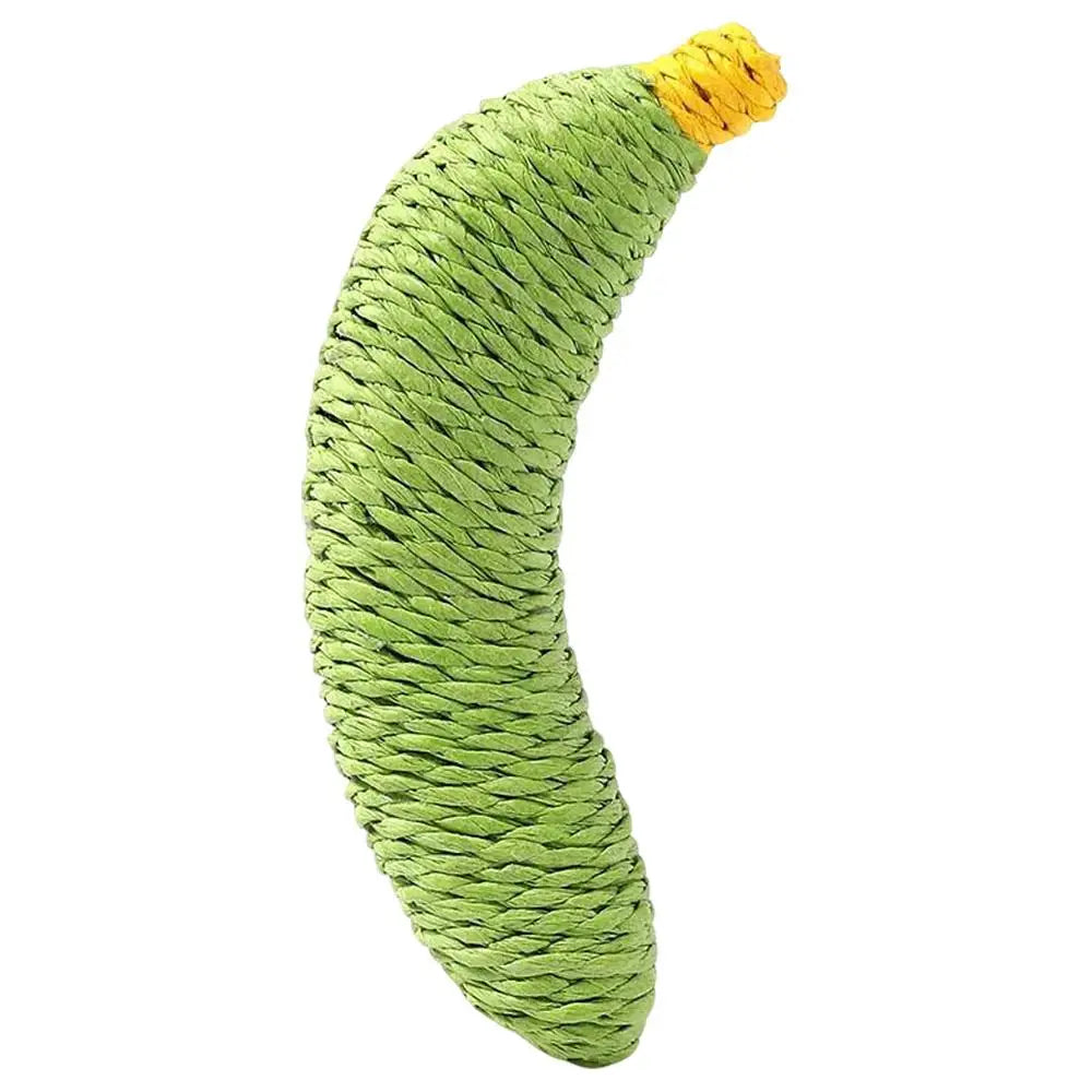 Cute Sisal Cat Toy Banana Shape Yellow Green Teeth Friendly Kitten Chew Toy Interactive Play Catnip Toy Accessory