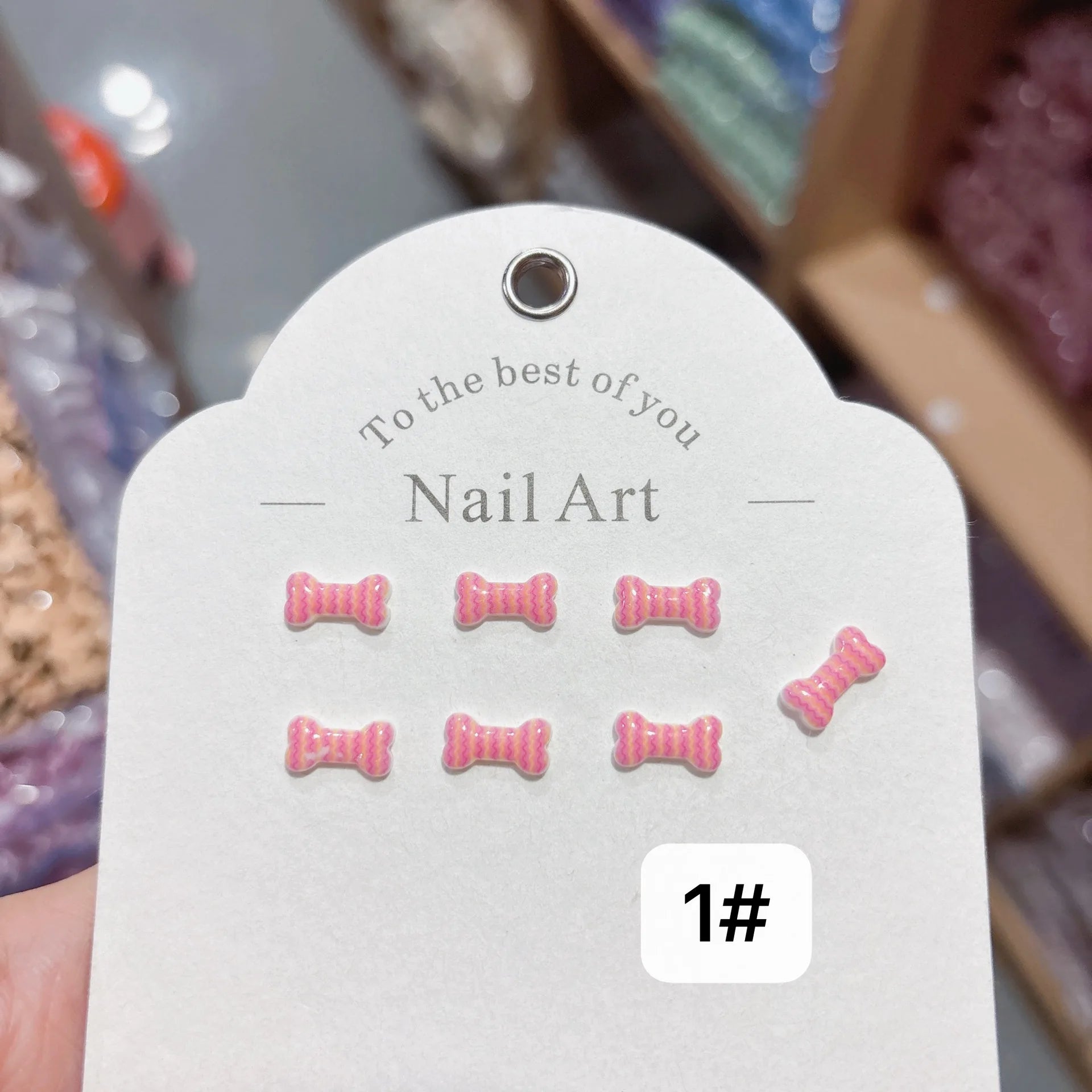 100Pcs Happy Dopamine Dog Bone Nail Charms - 3D Playful Resin Decor for Cheerful DIY Manicures