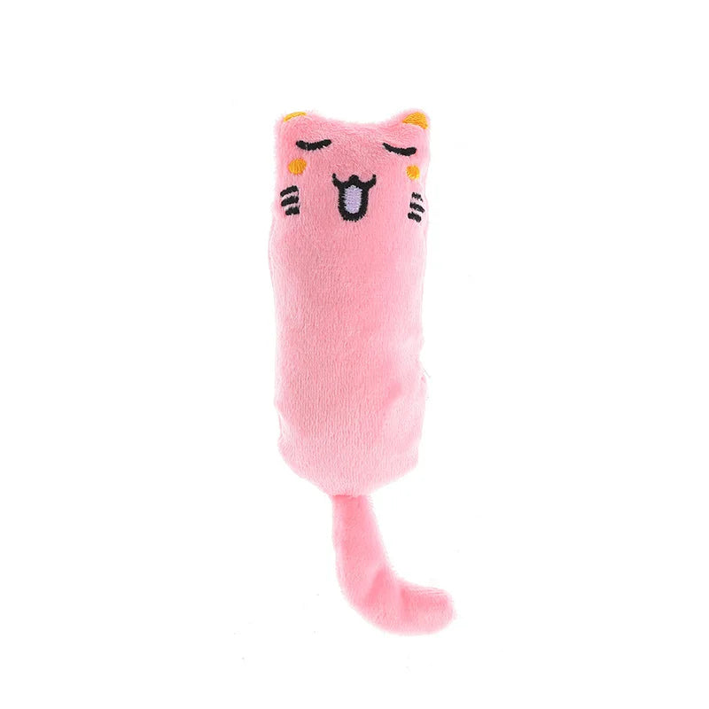 Interactive Mini Cat Toy Cute Plush Funny Squeaky Catnip Chew Toy for Kittens Pet Accessories Teeth Grinding & Interactive Play