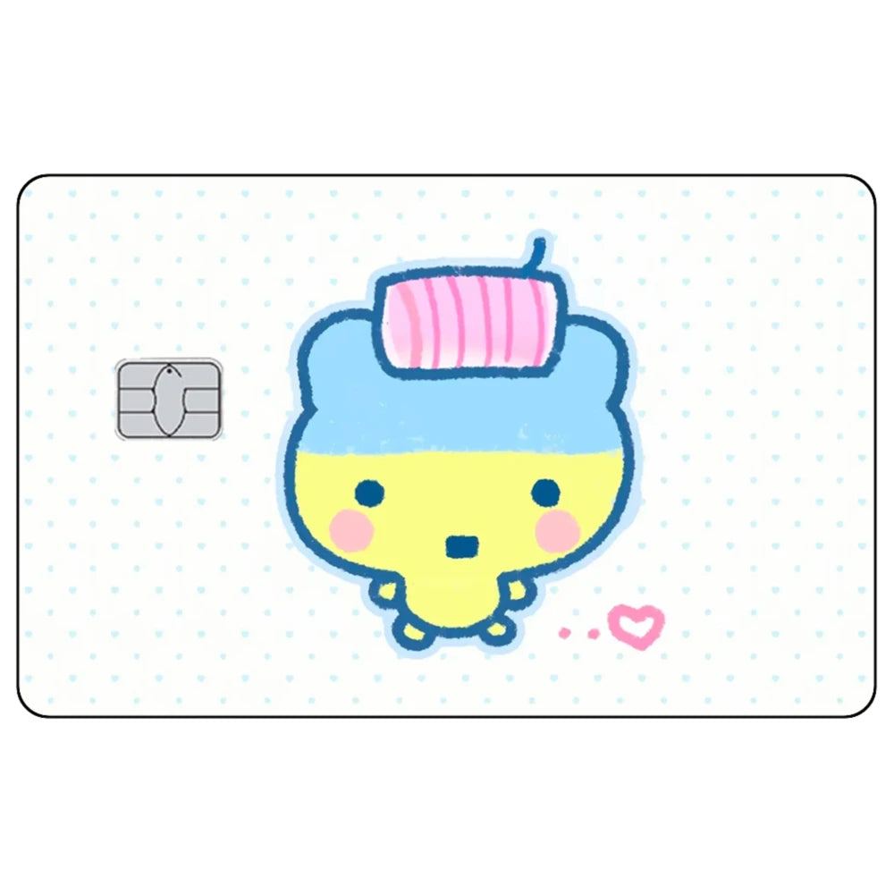 Cute Cartoon Mametchi Credit Card Skin Sticker Electronic Pet Matte Stickers for VISA Cards and Other IC Magnetic Cards Decal