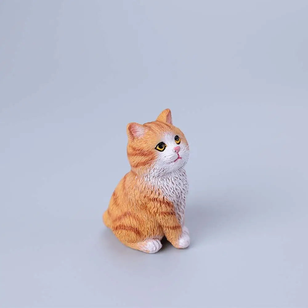 Children Gift Sitting Cat Ornament Simulation Cartoon Cat Pet Model Kitten Model Resin Cat Decoration Car Interior Decoration