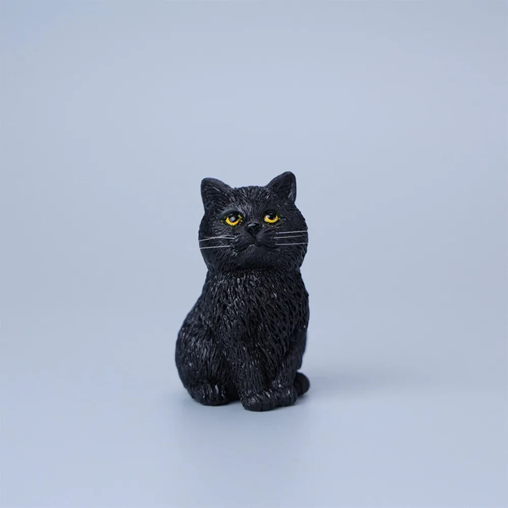 Children Gift Sitting Cat Ornament Simulation Cartoon Cat Pet Model Kitten Model Resin Cat Decoration Car Interior Decoration